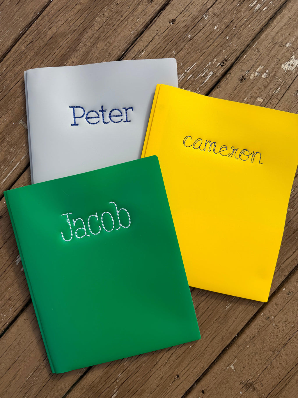 Personalized Embroidered Plastic School Folder | Custom Name Folder | Back to School Folder | Teacher Gift | Student Folder