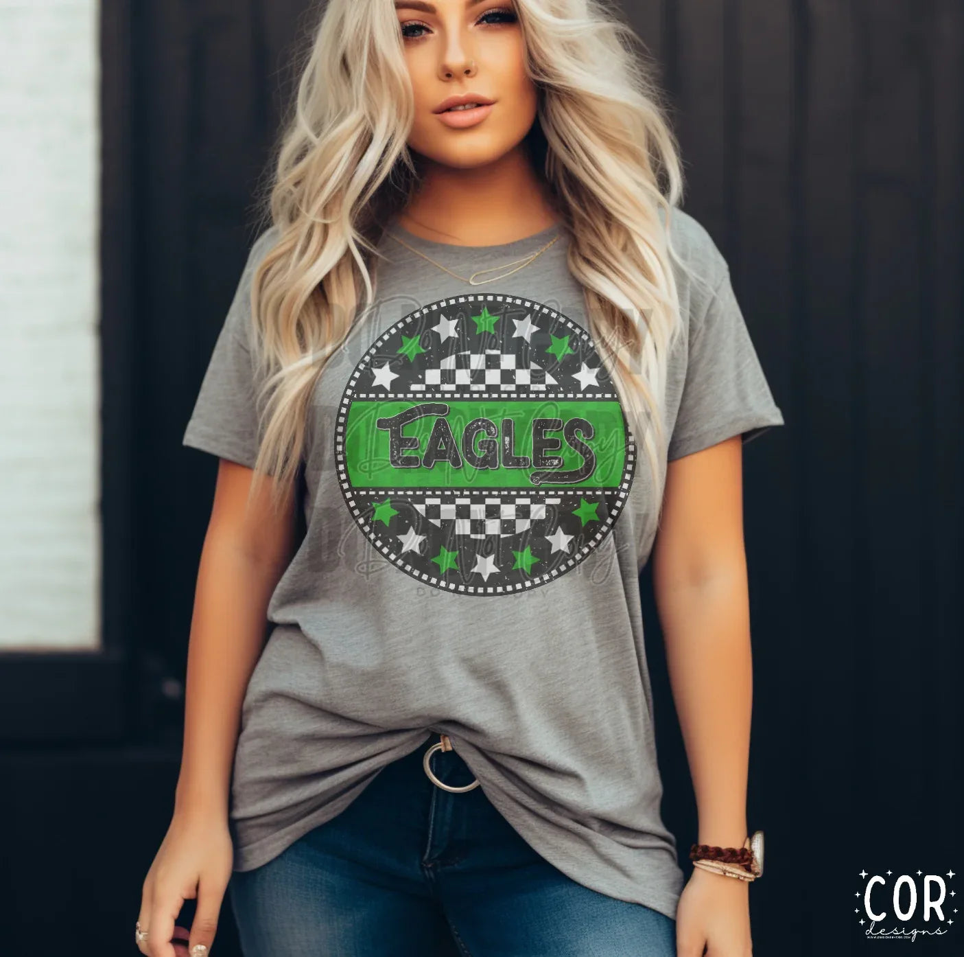 Eagles Green Circle Star Mascot DTF Transfer - Merch Girls