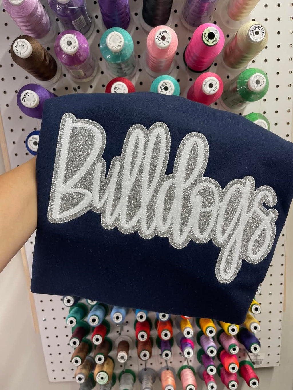 Custom Double Applique Glitter Embroidered Shirt