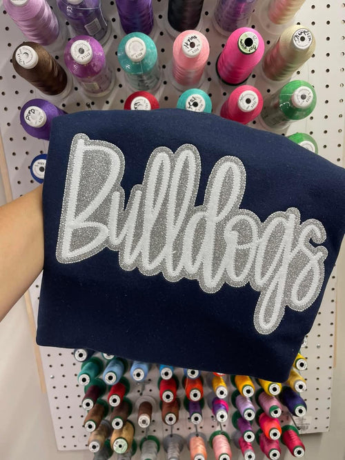 Custom Double Applique Glitter Embroidered Shirt - Merch Girls