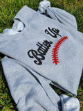 Batter Up Baseball Sequin or Glitter Applique Embroidered Shirt - Merch Girls