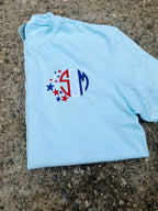 Star Spangled Monogram Embroidered Shirt | 4th of July | Red, White & Blue