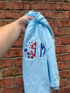 Star Spangled Monogram Embroidered Shirt | 4th of July | Red, White & Blue