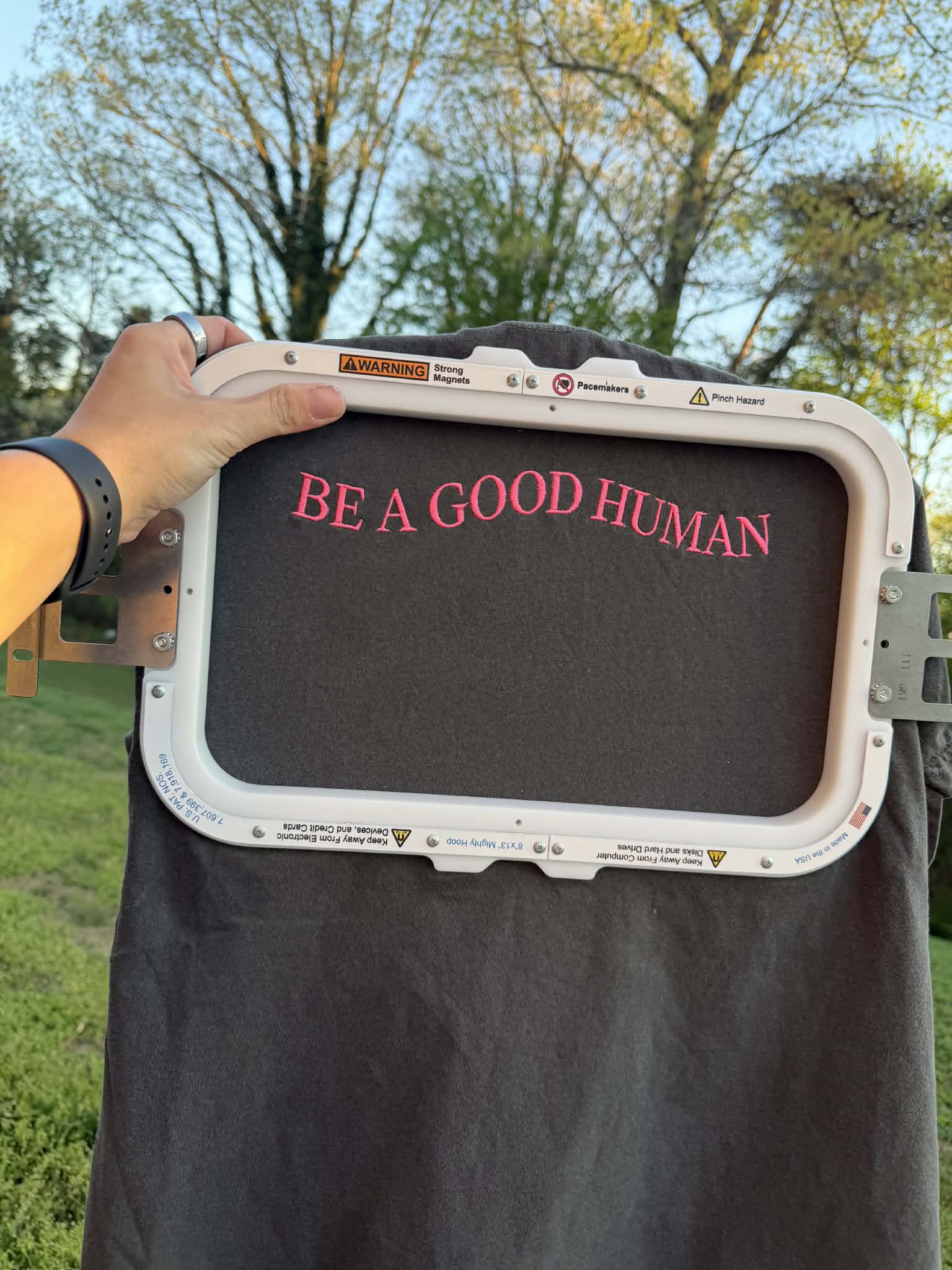 Custom “BE A GOOD HUMAN” Embroidered Shirt | Choose Style, Color & Thread