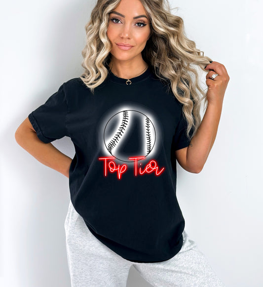 Top Tier Red Neon Mascot Graphic Tee - DTG ONLY