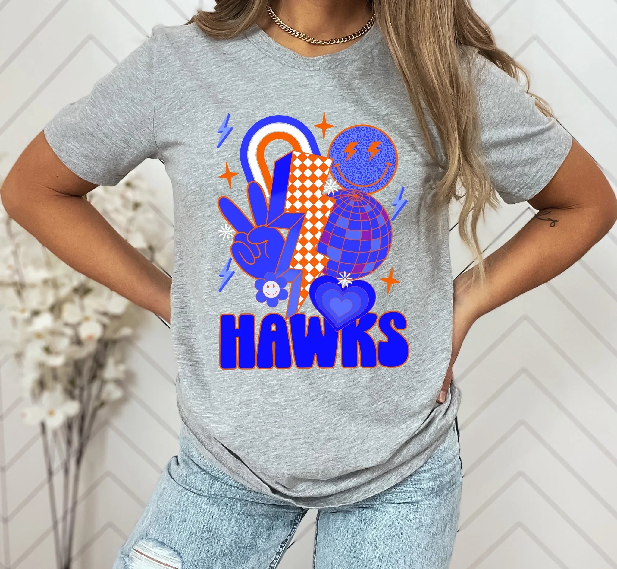 Hawks Groovy DTF Transfer - Merch Girls
