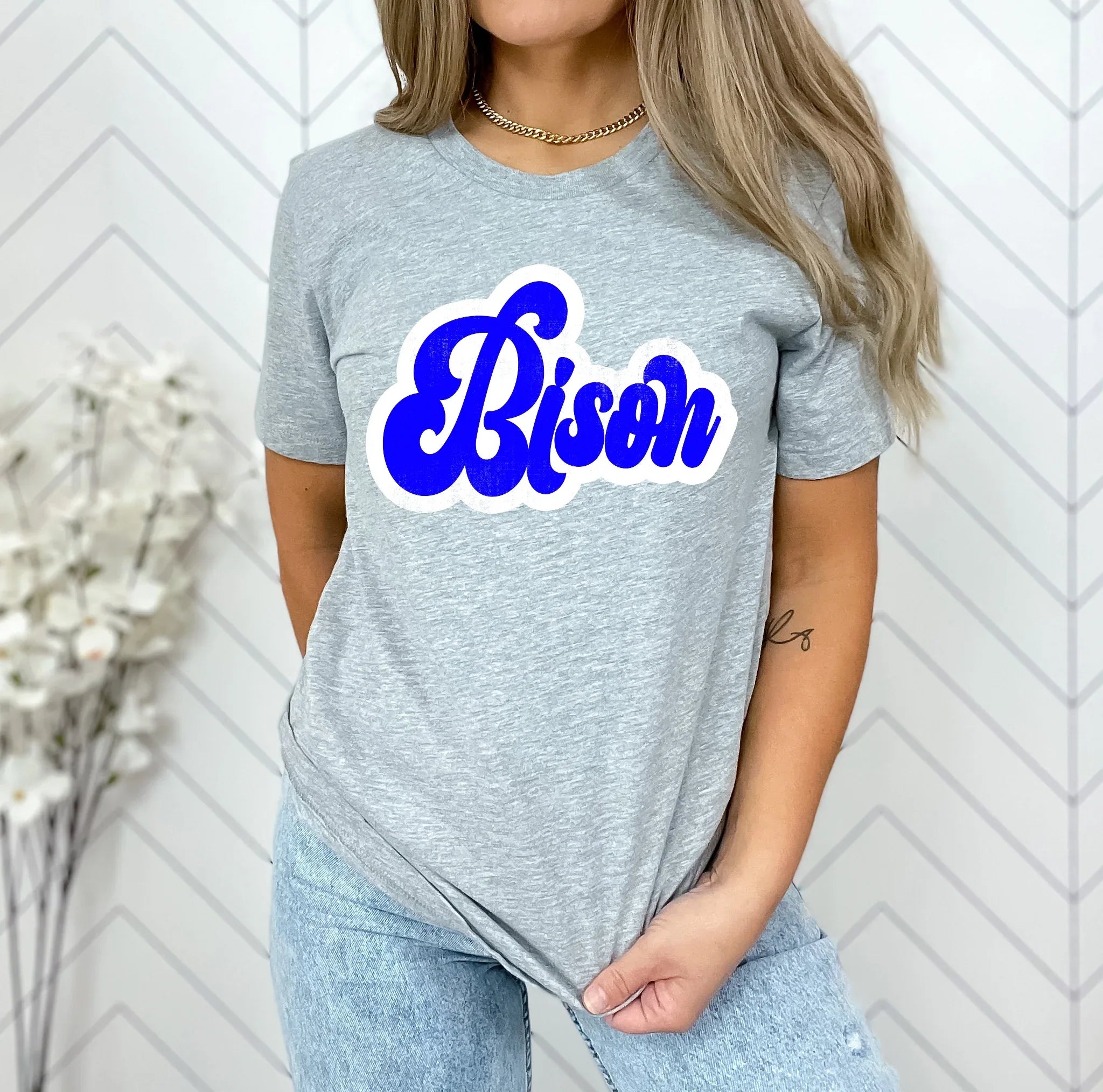 Bison Vintage Retro Shadow Distressed DTF Transfer - Merch Girls