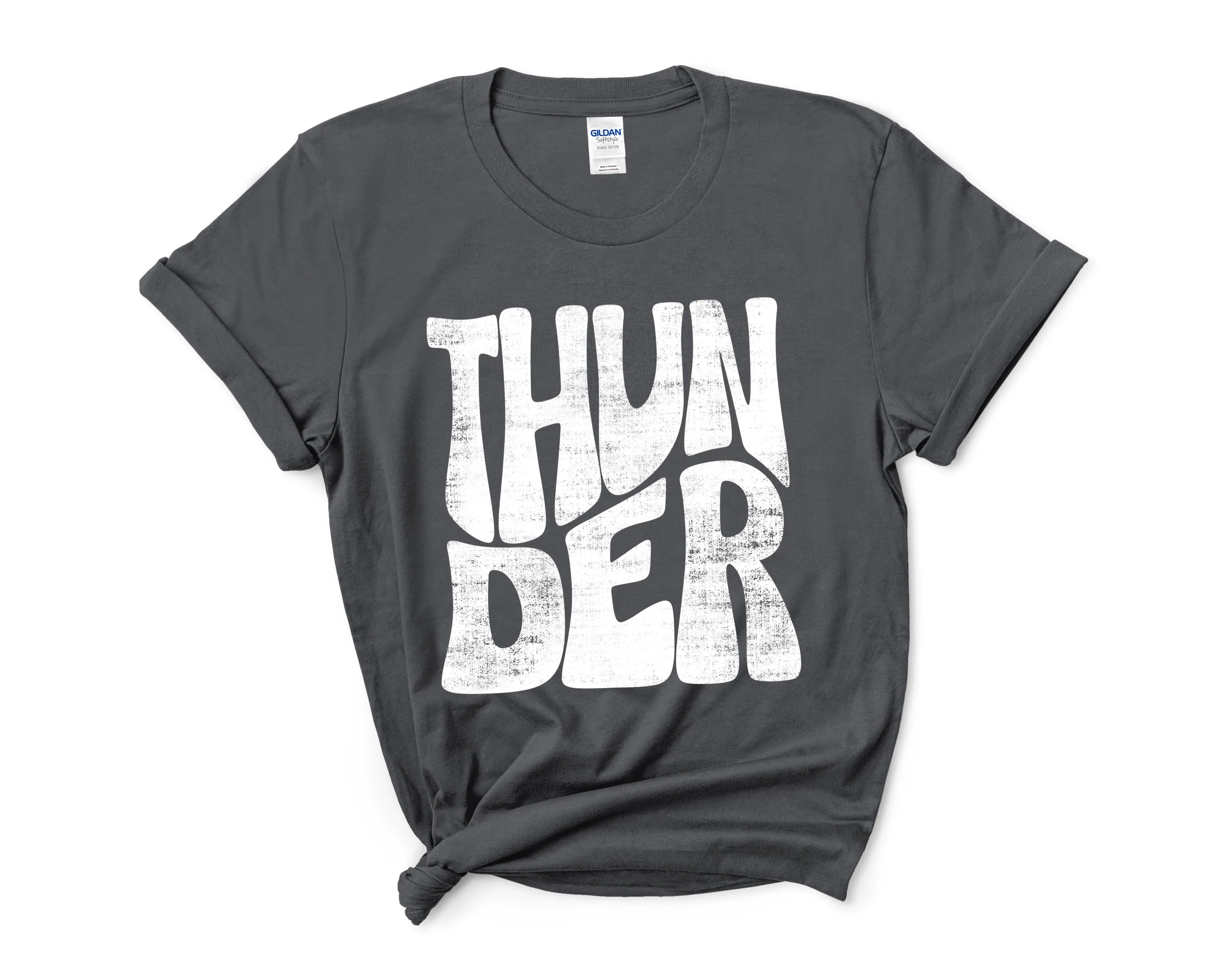Thunder Retro Wave Distressed DTF Transfer - Merch Girls