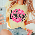 Vikings Pink Leopard DTF Transfer - Merch Girls