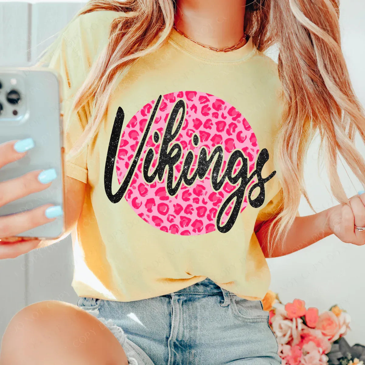 Vikings Pink Leopard DTF Transfer - Merch Girls