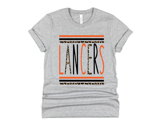 Lancers Stacked Skinny Mascot Graphic Tee