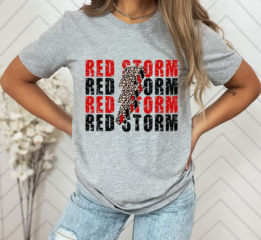 Red Storm Lightning Bolt Graphic Tee