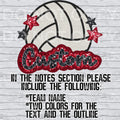 Custom Sequin Volleyball Mascot Design Mockup- No Physical Item! - Merch Girls