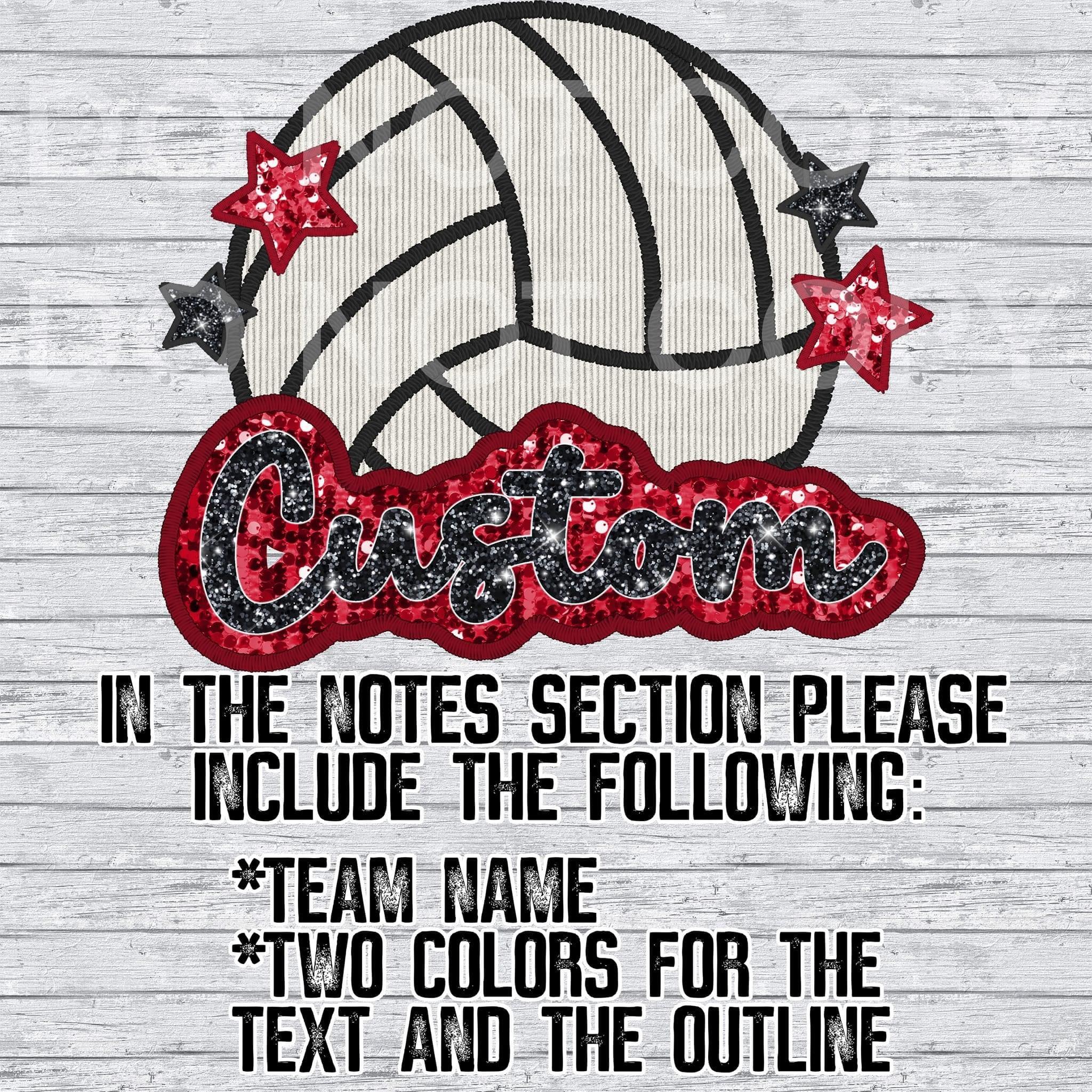 Custom Sequin Volleyball Mascot Design Mockup- No Physical Item! - Merch Girls