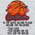 Custom Sequin Basketball Mascot Design Mockup- No Physical Item! - Merch Girls