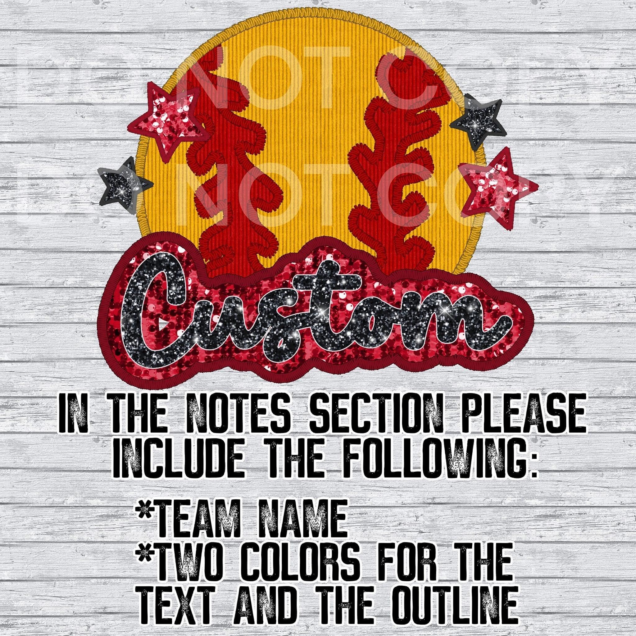 Custom Sequin Softball Mascot Design Mockup- No Physical Item! - Merch Girls