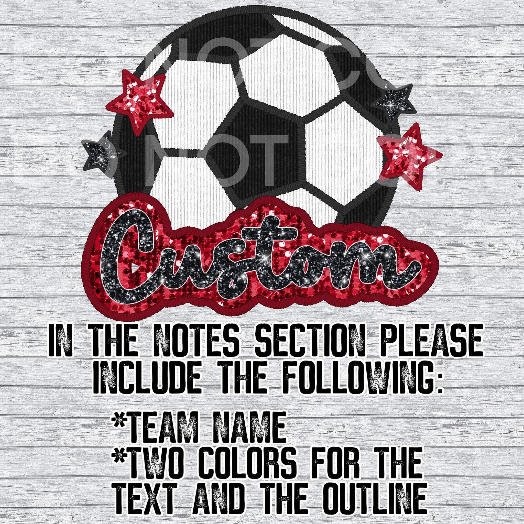 Custom Sequin Soccer Mascot Design Mockup- No Physical Item! - Merch Girls