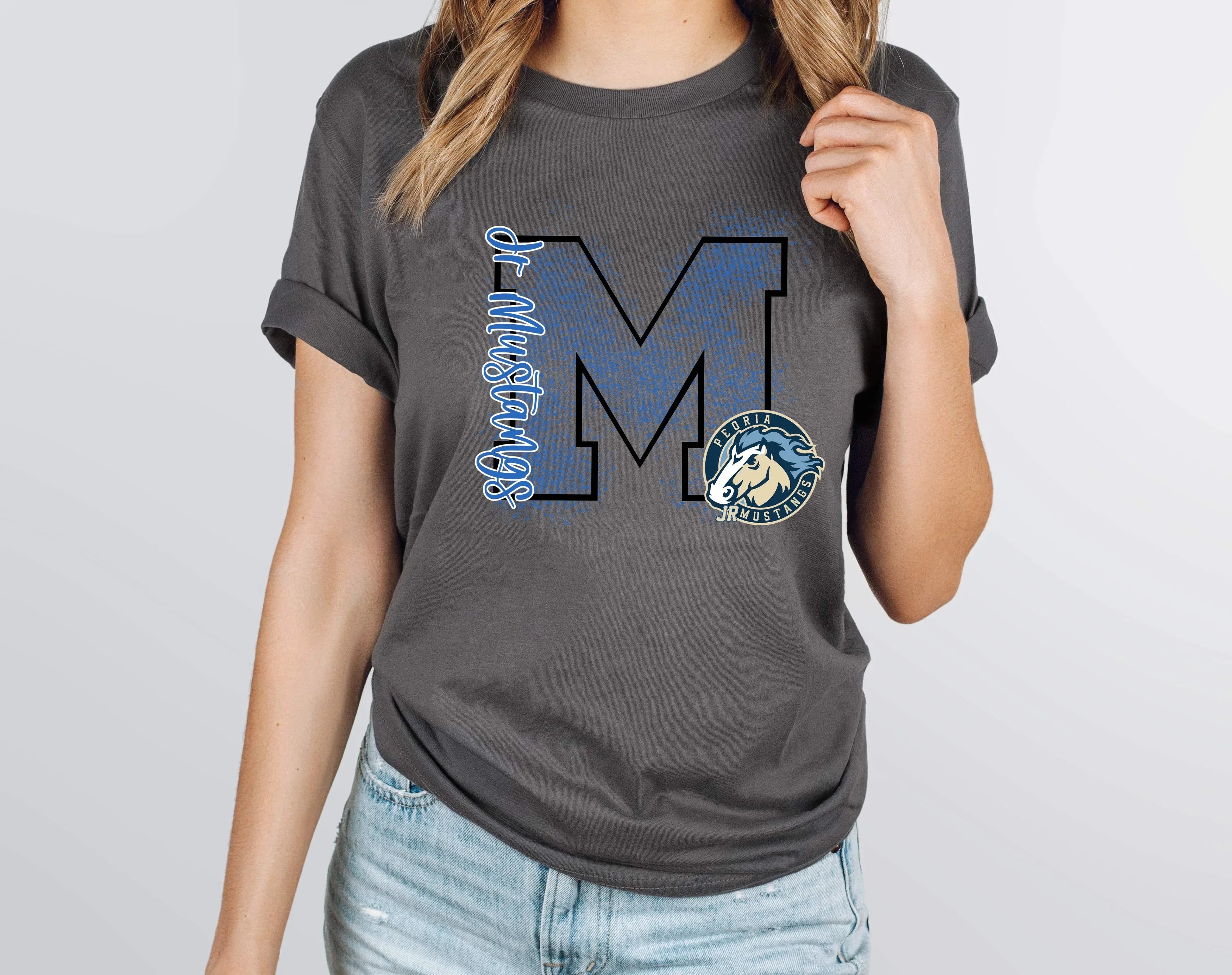 Jr Mustangs All Over Splatter DTF Transfer - Merch Girls