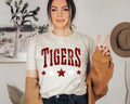 Tigers Distressed Stars Maroon DTF Transfer - Merch Girls