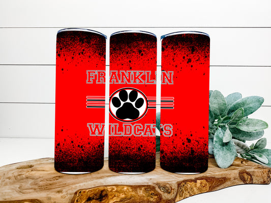 Franklin Wildcats Completed 20oz Skinny Tumbler