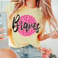 Braves Pink Leopard DTF Transfer - Merch Girls