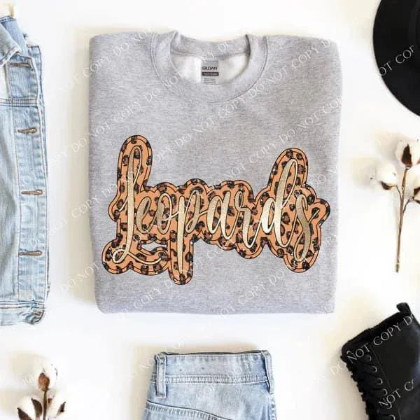 Leopards Leopard with Faux Gold Foil DTF Transfer - Merch Girls