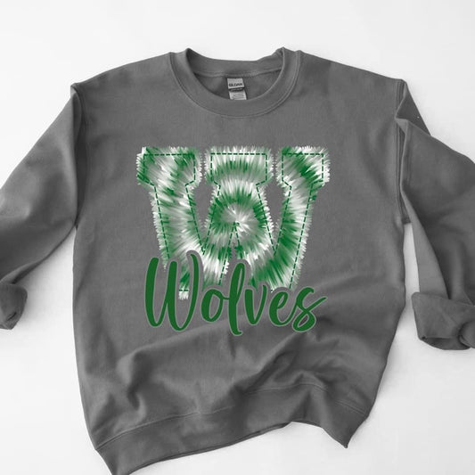 Wolves Faux Embroidery Graphic Tee