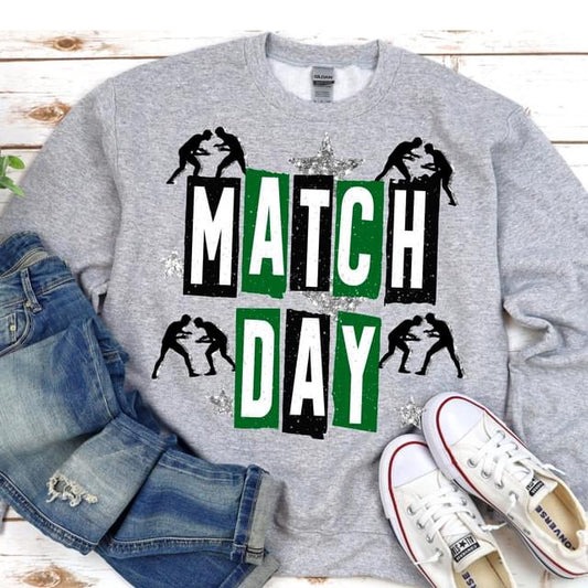 Match Day  Green and Black DTF Transfer