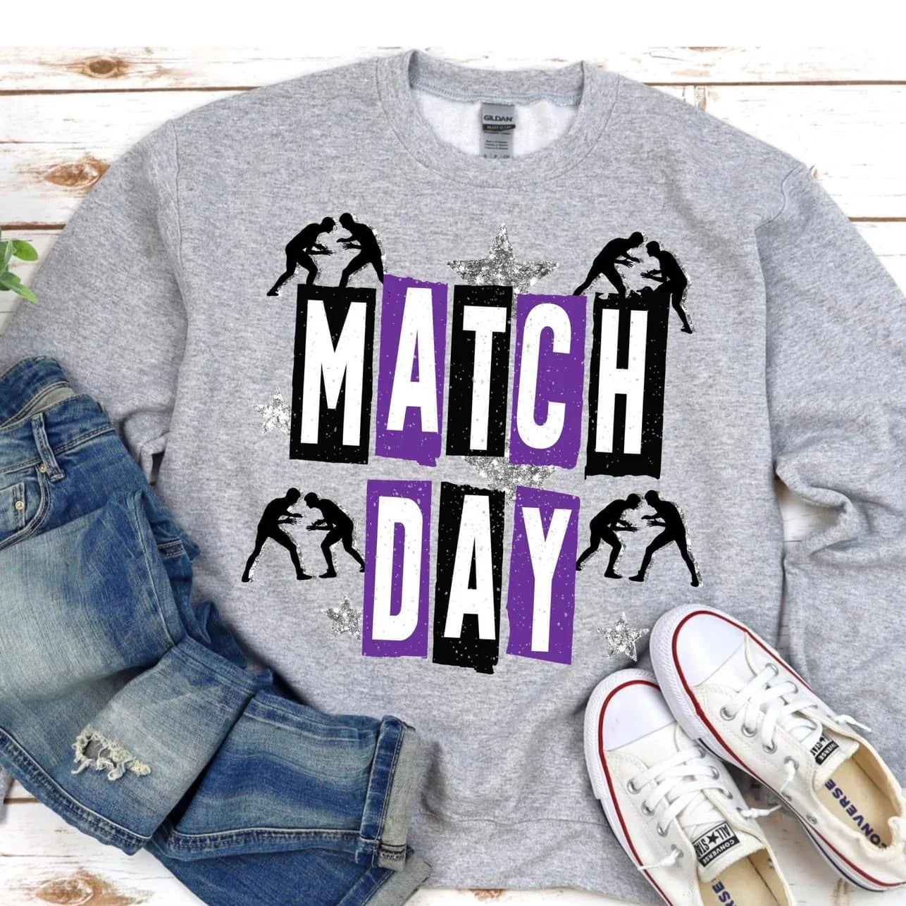 Match Day Purple and Black DTF Transfer - Merch Girls