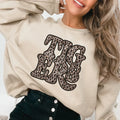 Tigers Vintage Shadow Outline in Faux Sequin Leopard DTF Transfer - Merch Girls