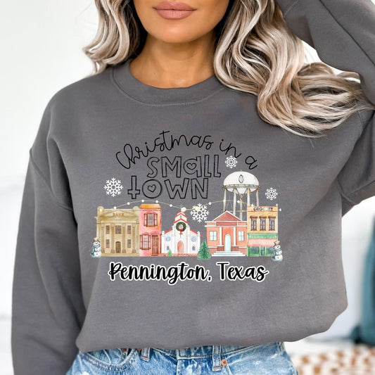Christmas in a small town Pennington, Texas Graphic Tee or Sweatshirt