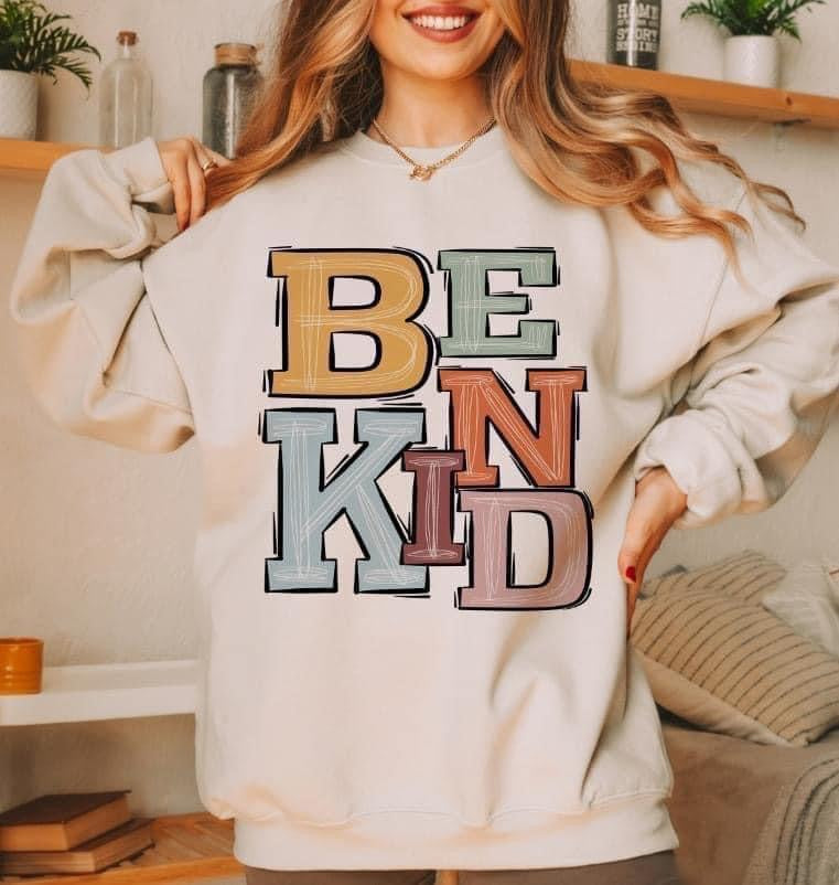 Be Kind Boho Sporty Varsity DTF Transfer