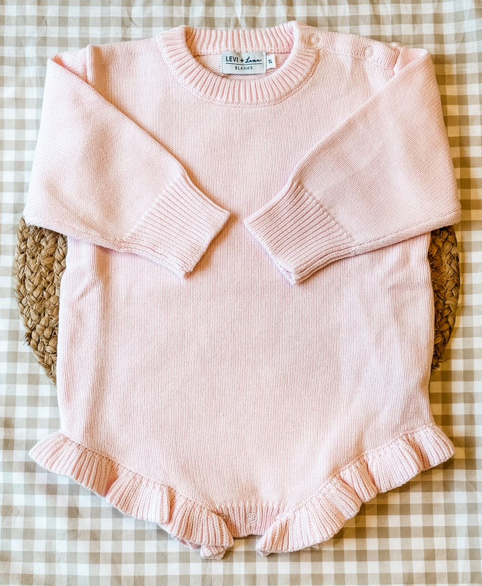 Long Sleeve Knit Infant/Baby Ruffle Romper