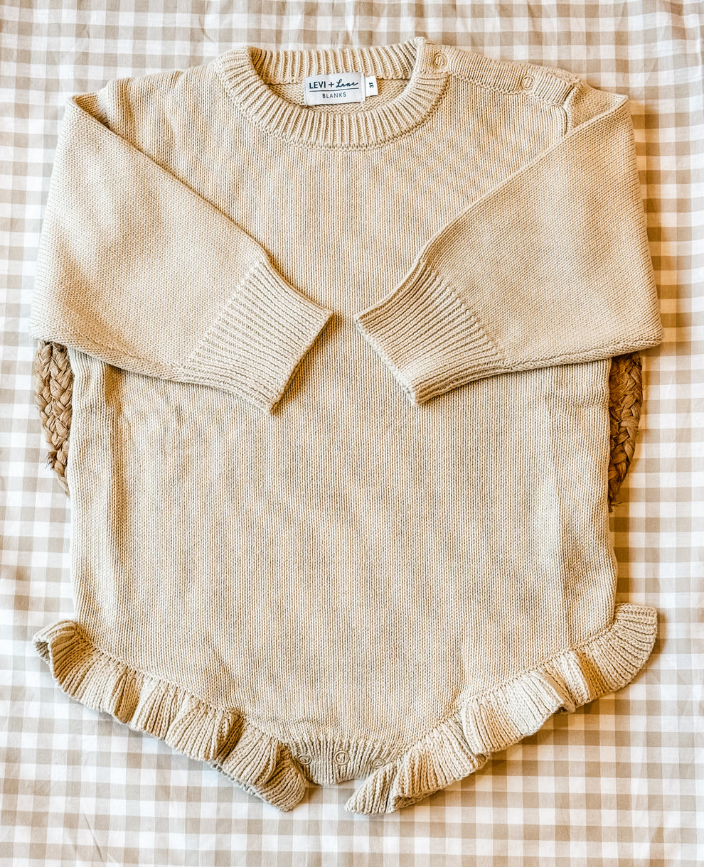 Long Sleeve Knit Infant/Baby Ruffle Romper