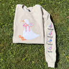 Silly Goose Quilted Applique Embroidered Mama Shirt | Customizable Sleeve with Names