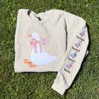 Silly Goose Quilted Applique Embroidered Mama Shirt | Customizable Sleeve with Names