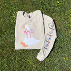 Silly Goose Quilted Applique Embroidered Mama Shirt | Customizable Sleeve with Names