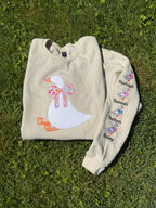 Silly Goose Quilted Applique Embroidered Mama Shirt | Customizable Sleeve with Names