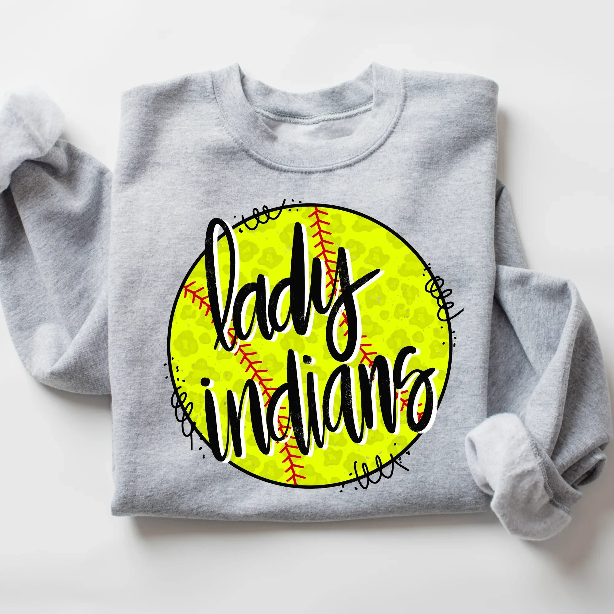 Lady Indians Leopard Softball DTF Transfer - Merch Girls