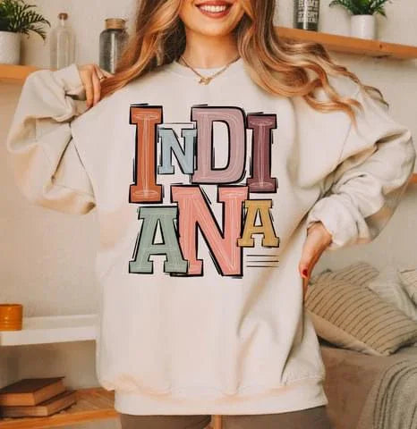 Indiana Boho Varsity Doodle Graphic Tee - Merch Girls