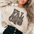 Falcons Vintage Shadow Outline in Faux Sequin Leopard DTF Transfer - Merch Girls