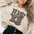 Hawks Vintage Shadow Outline in Faux Sequin Leopard DTF Transfer - Merch Girls
