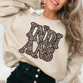 Indians Vintage Shadow Outline in Faux Sequin Leopard DTF Transfer - Merch Girls