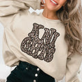 Knights Vintage Shadow Outline in Faux Sequin Leopard DTF Transfer - Merch Girls