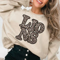 Lions Vintage Shadow Outline in Faux Sequin Leopard DTF Transfer - Merch Girls