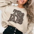Trojans Vintage Shadow Outline in Faux Sequin Leopard DTF Transfer - Merch Girls