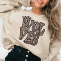 Wolves Vintage Shadow Outline in Faux Sequin Leopard DTF Transfer - Merch Girls