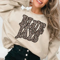 Bluejays Vintage Shadow Outline in Faux Sequin Leopard DTF Transfer - Merch Girls