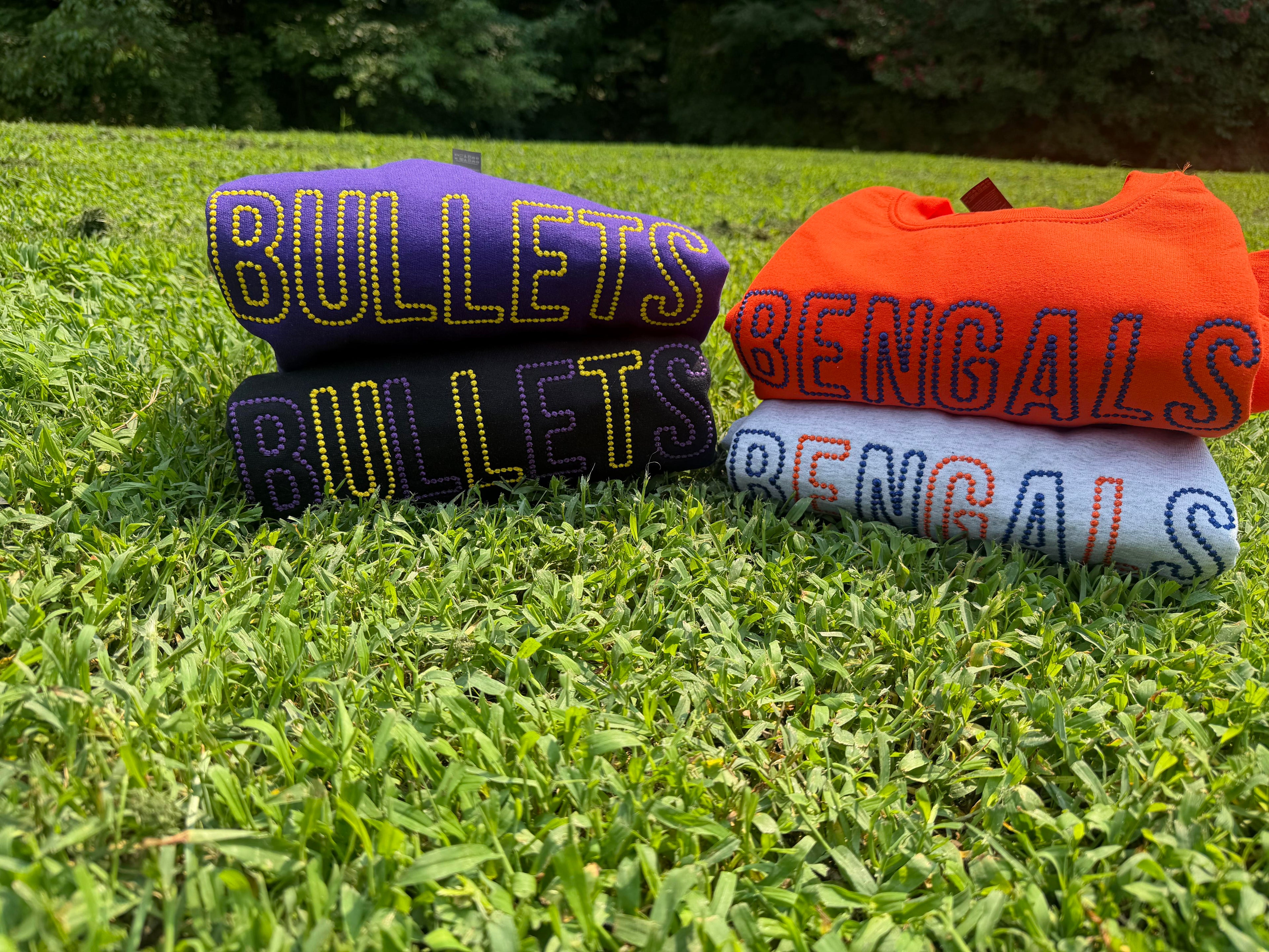 Personalized Candlewick Font Embroidered Team Name Sweatshirt | Custom School Spirit Shirt | Youth & Adult ⭐