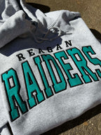 Reagan Raiders Arched Varsity Fabric Applique Embroidered Hoodie